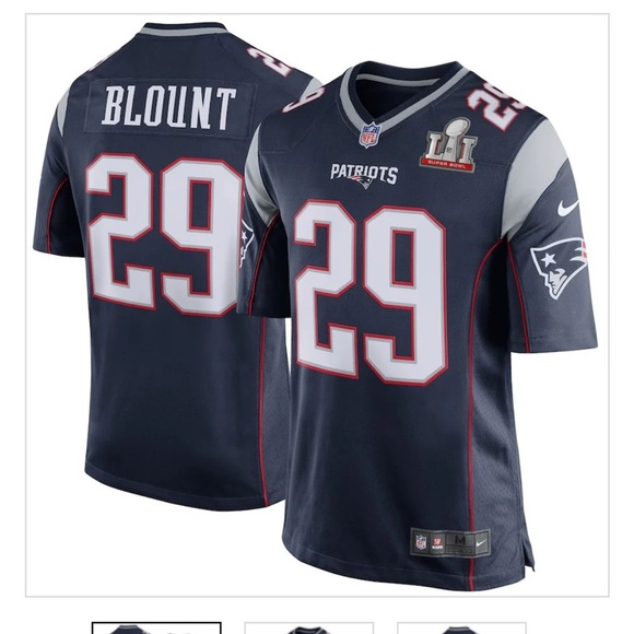 NIKE-LeGuerette Blount, Navy New England Patriots Game Retired Player Jersey - Picture 1 of 5